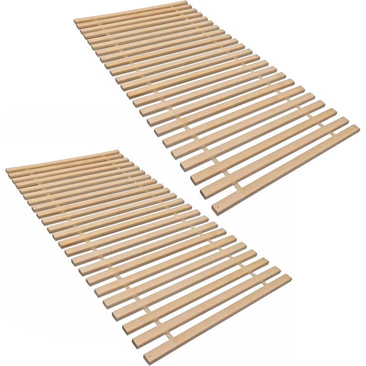 MaDeRa XXL- Rollrost mit 23 extra stabilen Leisten aus massivem Buchenholz, Set (2 x 70x200 cm)