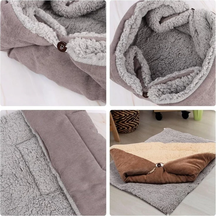 Ledander Tierbett Katzenbett Matte, 3 in 1 Katzenkissen,Waschbar Katzenbett Flauschig, für Katze und Hunde – Bild 4