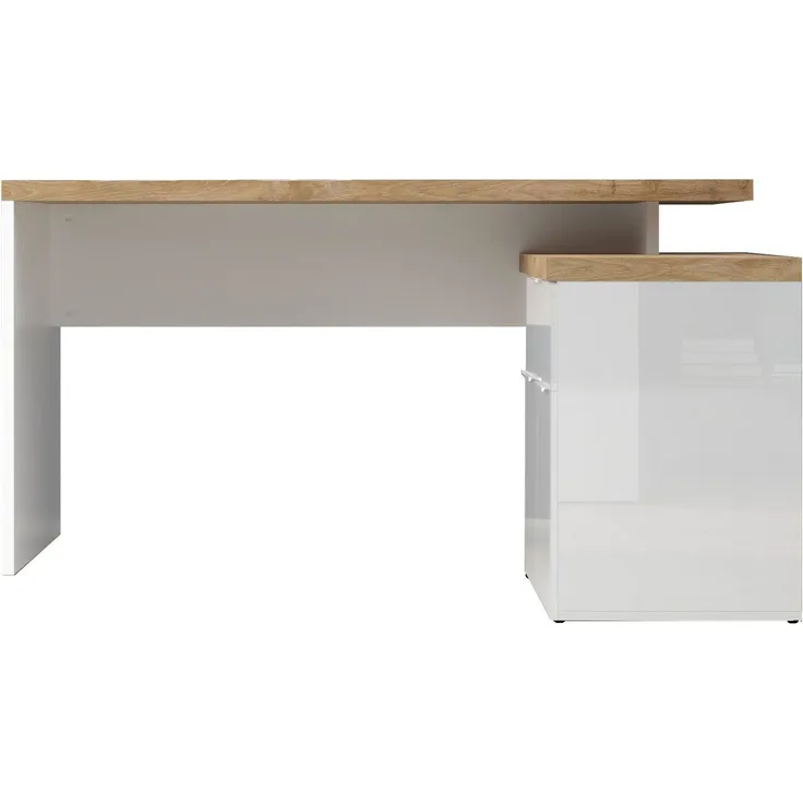 Home affaire Eckschreibtisch Easy, Computertisch – 38 mm Platte, perfekt fürs Büro & Homeoffice, Breite/Tiefe 138/132 cm, Schubkasten mit Selbsteinzug u. Dämpfung