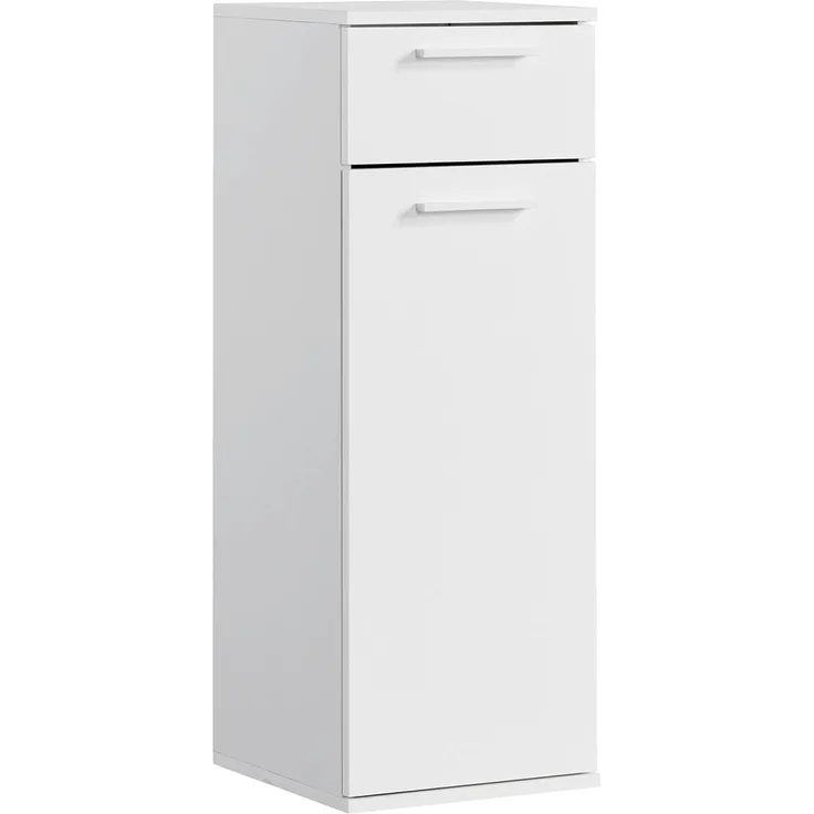 mokebo Midischrank Der Matrose (mit Einlegeboden & Schublade) schmaler Badschrank mit Schublade, Badezimmerschrank in Weiß