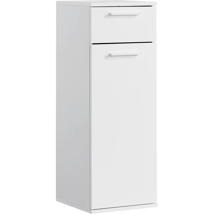 mokebo Midischrank Der Matrose (mit Einlegeboden & Schublade) schmaler Badschrank mit Schublade, Badezimmerschrank in Weiß