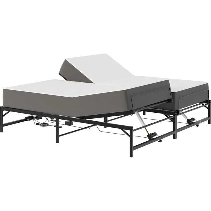 vidaXL Elektrisch verstellbares Bettgestell Schwarz 90 x 213 cm Stahl 3438625 – Bild 3