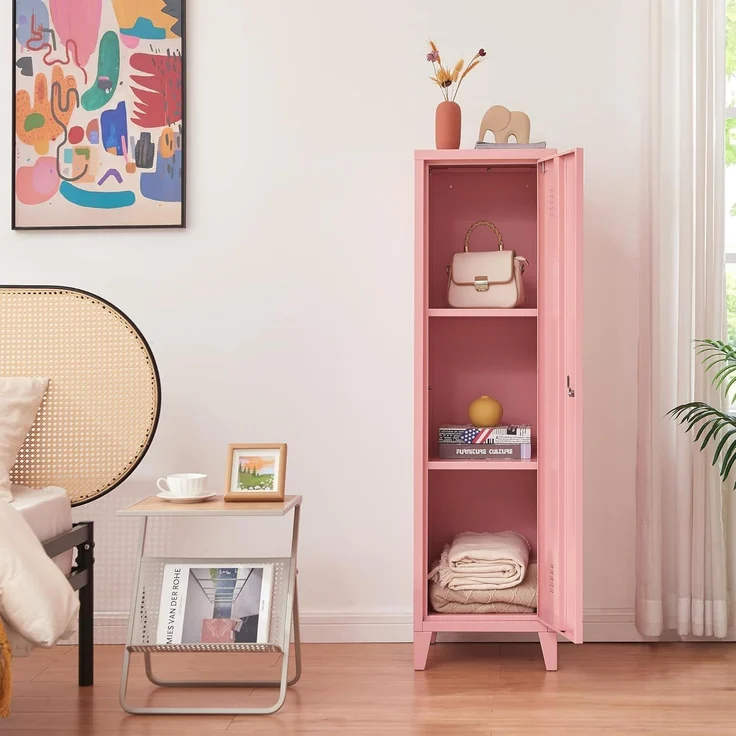 Einzelspind Kurikka 137x38x38 cm Rosa [en. casa] – Bild 3