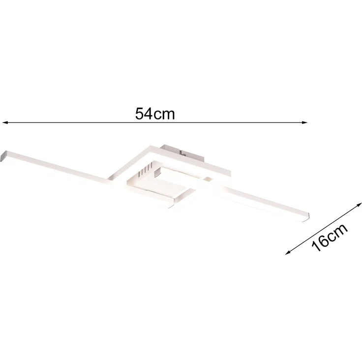 LED Deckenleuchte, Metall, weiß, matt, L 54 cm – Bild 3