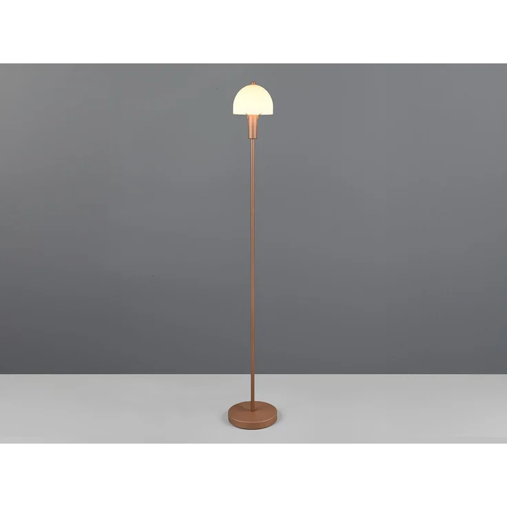 Kleine Stehlampe GLENN Coffee mit Metallfuß und Lampenschirm Glas, Höhe 120cm – Bild 4