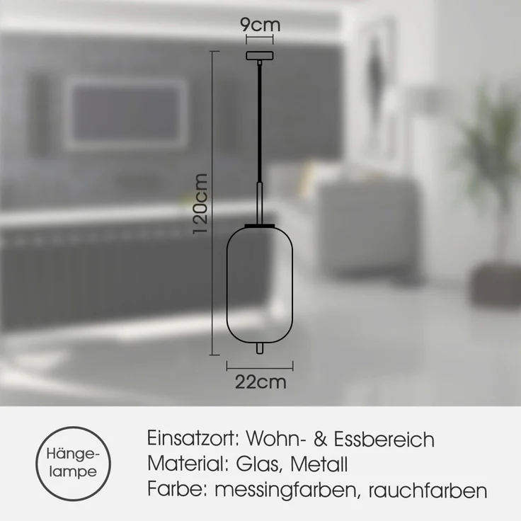 Hängelampe Esszimmer Hängeleuchte Wohnzimmer Rauchglas Pendelleuchte Küche – Bild 7