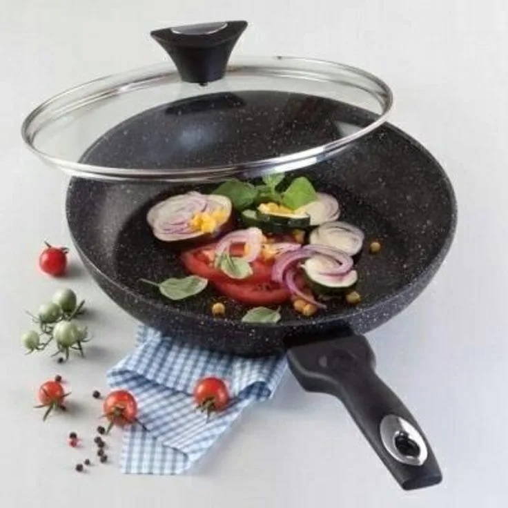 TIROSS Marmorbratpfanne mit Deckel 26cm TS-1256P