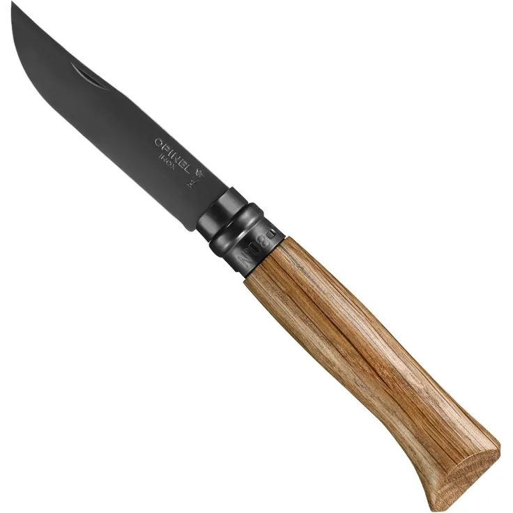 Opinel Tradition Luxury N°08 - Klappmesser - 8.5 cm - mattschwarze Klinge, gelbbraun mit gleichmäßig marmoriertem Griff