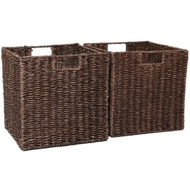 VIVANNO Regalkorb Seegras SEEGRA Rechteckig - Braun Geflochten (Set, 2 St), 33 x 33 x 33 cm – Bild 4