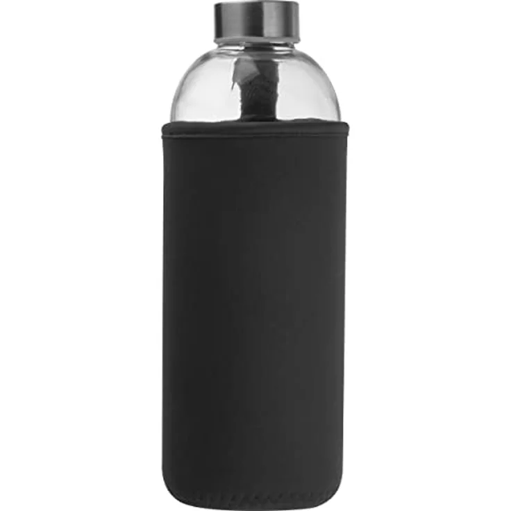 Macma Trinkflasche Trinkflasche aus Glas mit Neoprensleeve / 1000ml / Neoprenfarbe: schwa – Bild 2