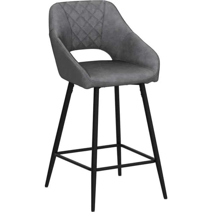 HOMCOM Barhocker Bistrohocker mit Fußstütze (Thekenhocker, 2 St, Barstühle), Stahl Grau 50 x 53 x 94 cm – Bild 5