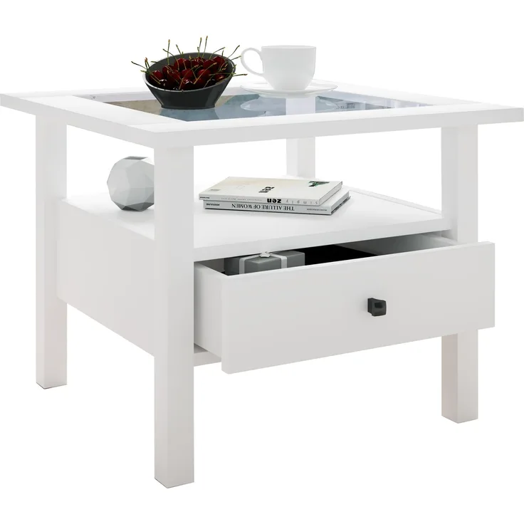 VCM Beistelltisch & Couchtisch Lingis 919156 Weiß H. 42 x B. 54 x T. 54 cm