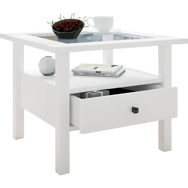 VCM Beistelltisch & Couchtisch Lingis 919156 Weiß H. 42 x B. 54 x T. 54 cm – Bild 1