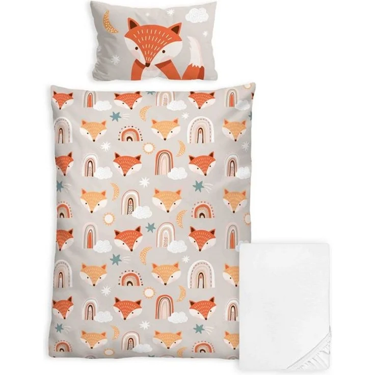 Stoffschmiede Kinderbettwäsche, 3-Teilig, Fuchs, Bio-Baumwolle – Bild 2
