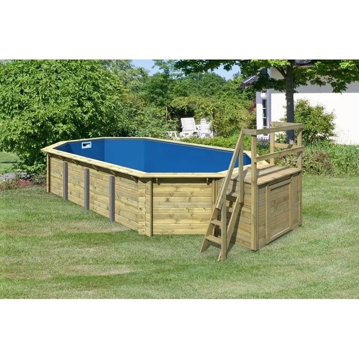 Karibu Pool Modell 5B Classic 400x781 cm, Holz kdi mit Filter+Skimmer
