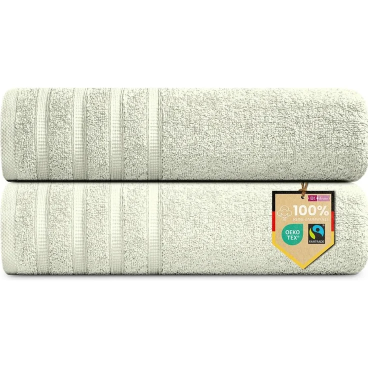 2er Set Saunatücher Plain hellgrün 90x200 - Farbe: Hellgrün, Größe: 90x200