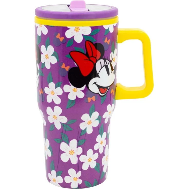 Disney Minnie Mouse Thermobecher 640 ml Edelstahl doppelwandiger Trinkbecher mit Trinkhalm – Bild 3