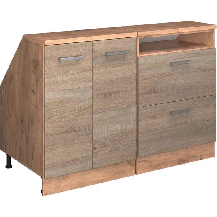 Küchenschrank für Dachschrägen R-Line Sonoma 120 cm 2er Set Schrankkorpuss 60 cm Tiefe Vicco – Bild 1
