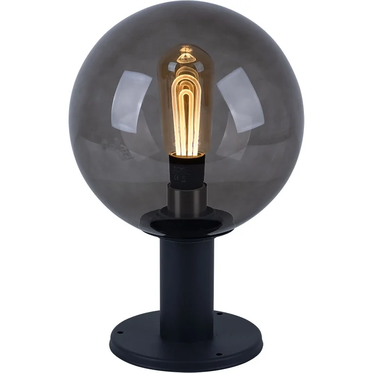 Außenlampe, IP44, Glas, Rauchfarben, grau, H 38 cm – Bild 1