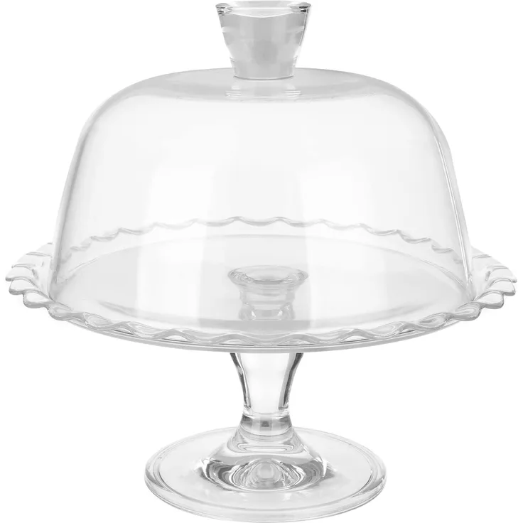Kuchenplatte mit Deckel 26 x 26 x 26 cm Durchsichtig Glas