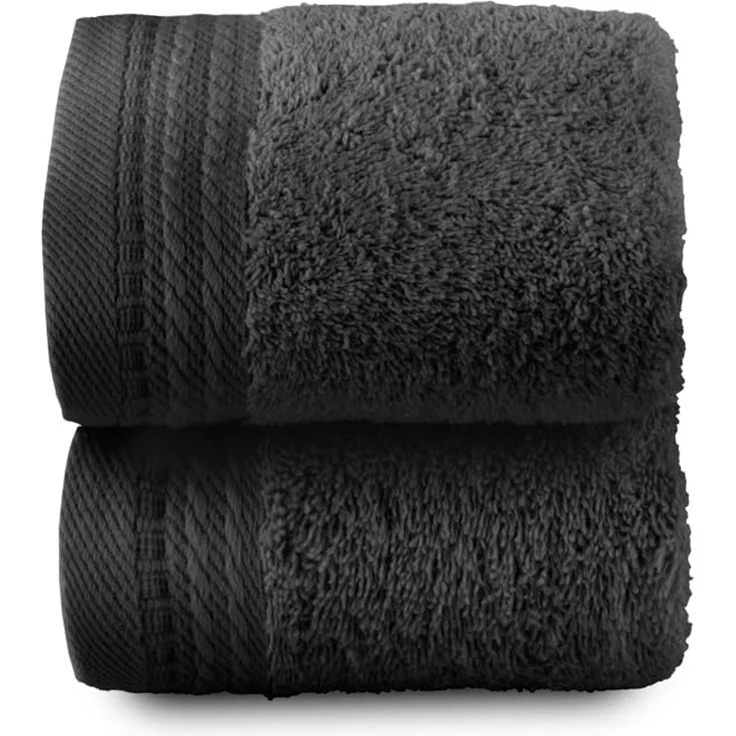 Top Towel – Premium – Große Badetücher – Badezimmerhandtücher – 2 Gesichts- oder Bidethandtücher – 30x50 cm – 100 % Baumwolle – 600 Gramm - Schwarz