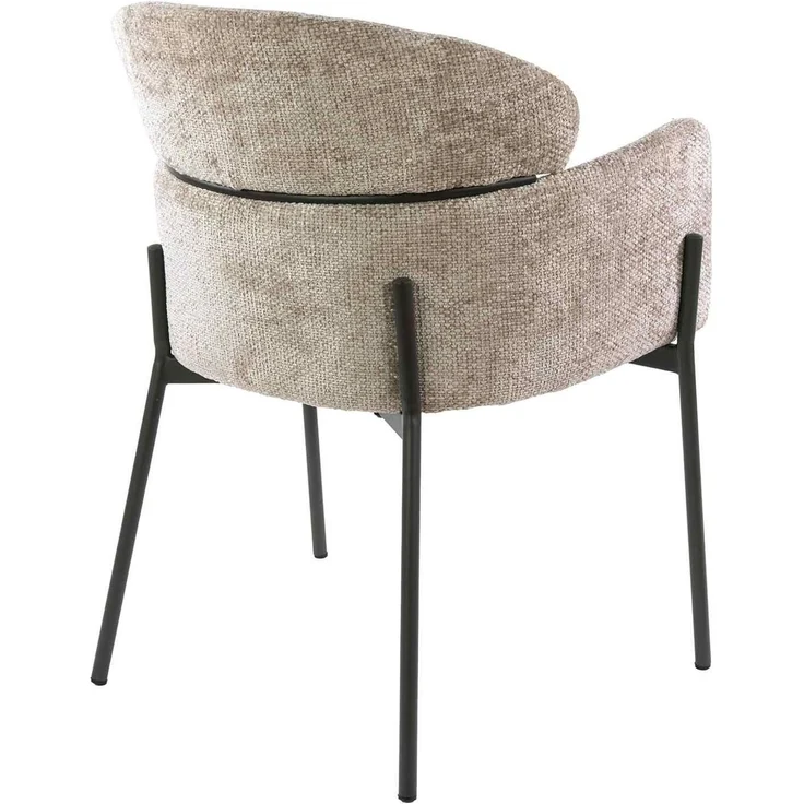 Armstuhl Vura 2er-Set mit Chenille-Bezug und Metallgestell, Sand – Bild 6