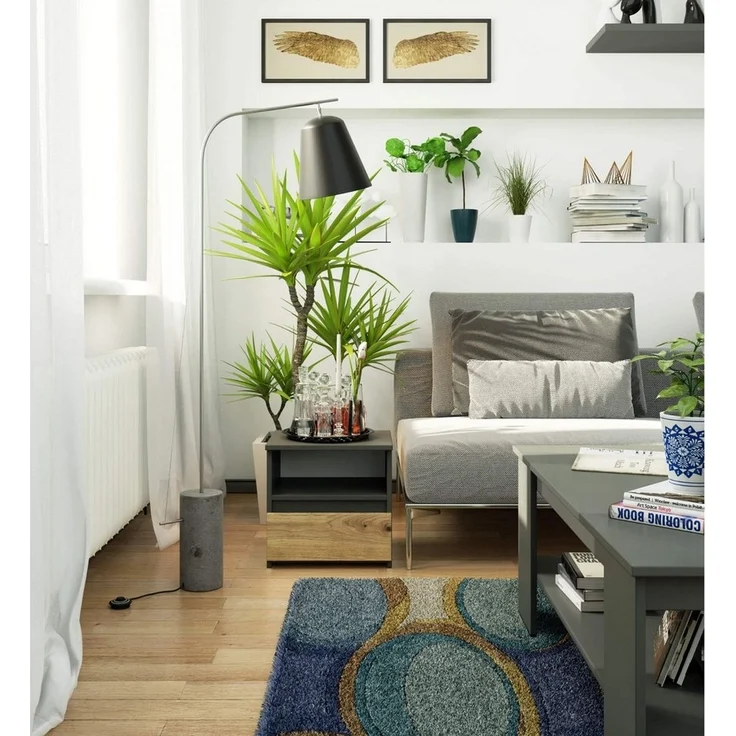 Home Collective Kommode 40 cm breit Holz Highboard Sideboard für Flur Schlafzimmer Wohnzimmer (Mehrzweckschrank Schrank schmal Kommode Schlafzimmer mit Schubladen), Kinderzimmer Organizer 40 cm hoch, 1 Schublade graphit-Artisan Eiche – Bild 3