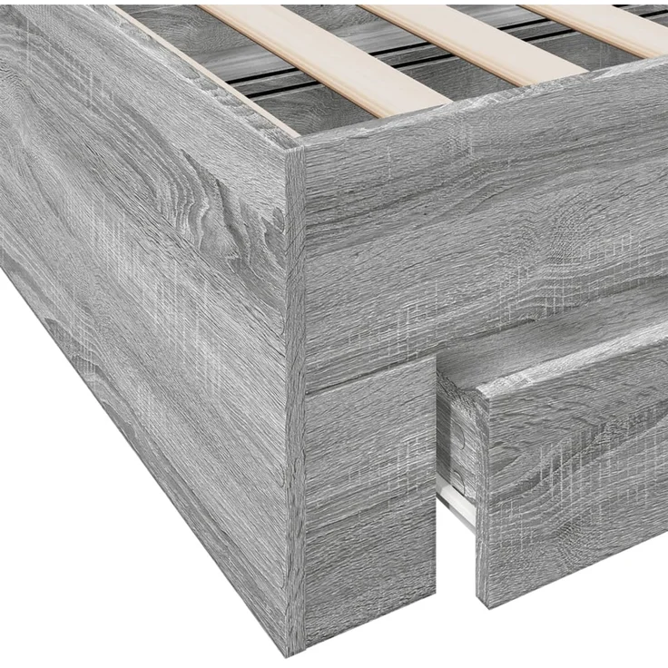 vidaXL Bettgestell mit Schubladen Grau Sonoma 120x200 cm Holzwerkstoff 3280396 – Bild 8