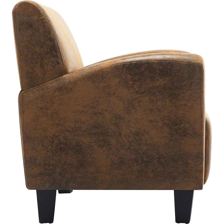 Sofasessel Relaxsessel Braun 70x69x72 cm Wildlederimitat – Bild 4