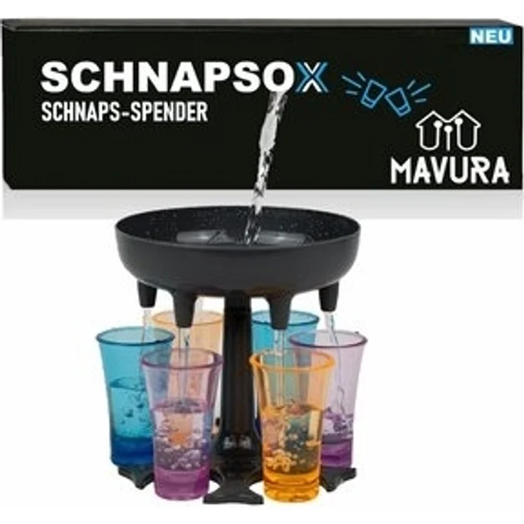 MAVURA Schnapsglas SCHNAPSOX 6 Schnapsglas Spender und Halter Cocktail Shots Spender, für Trinkspiele Bar Party – Bild 6