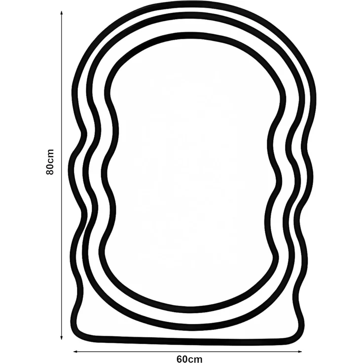 Wandspiegel Brummen mit Teddystoff-Rahmen 80x60 cm Weiß [en. casa] – Bild 5