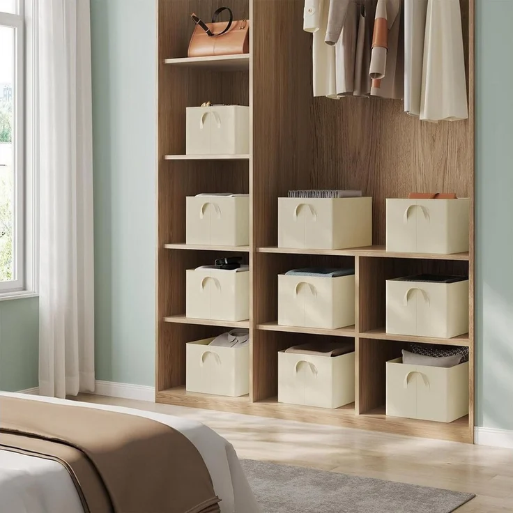 Woltu Aufbewahrungsbox (10 St), mit Griffen, für Schlafzimmer, Arbeitszimmer, Wohnzimmer, faltbar – Bild 3