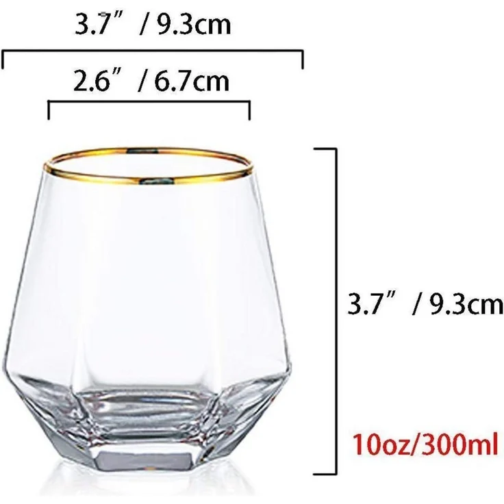 Diamond Whisky Glasses 2er-Set 300 Ml Whiskyglas Moderner Look Männer Frauen – Bild 7