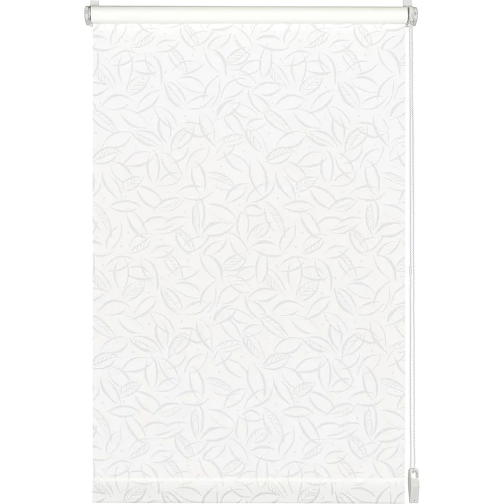 Gardinia EasyFix Rollo mit Blättern weiß 120 x 150 cm