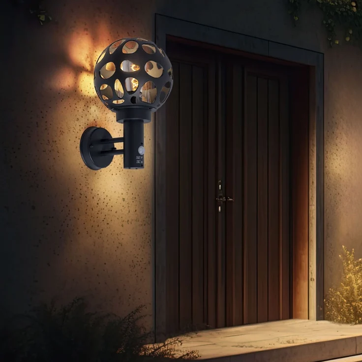 LED Wandleuchte, Edelstahl, anthrazit, Bewegungsmelder, H 31,7 cm – Bild 5