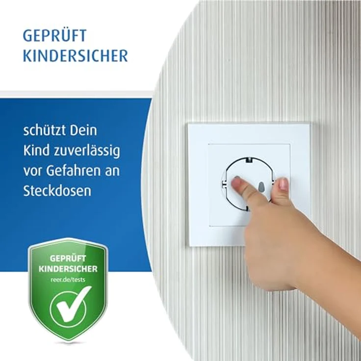 reer Steckdosenkappe, das Original vom Erfinder des Steckdosen-Schutzes, weiß, 20 Stück – Bild 4