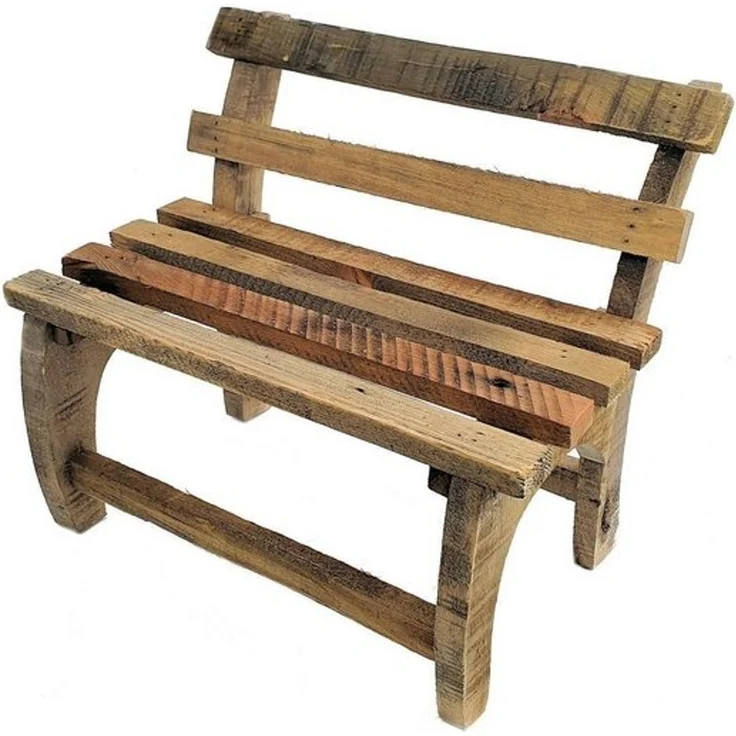 Spetebo Blumenbank Holz Deko Blumenbank - 32 x 27 cm (Stück, 1 St, Blumenbank aus Holz), Bank aus altem Holz – Bild 3
