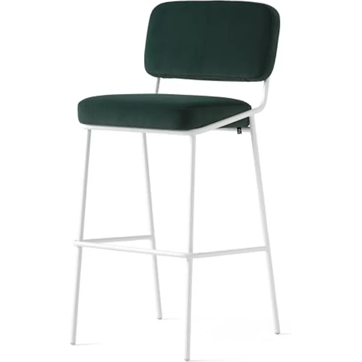 Connubia, Hocker Sixty starr, Metallgestell weiß, optisch-matt Sitz Wald