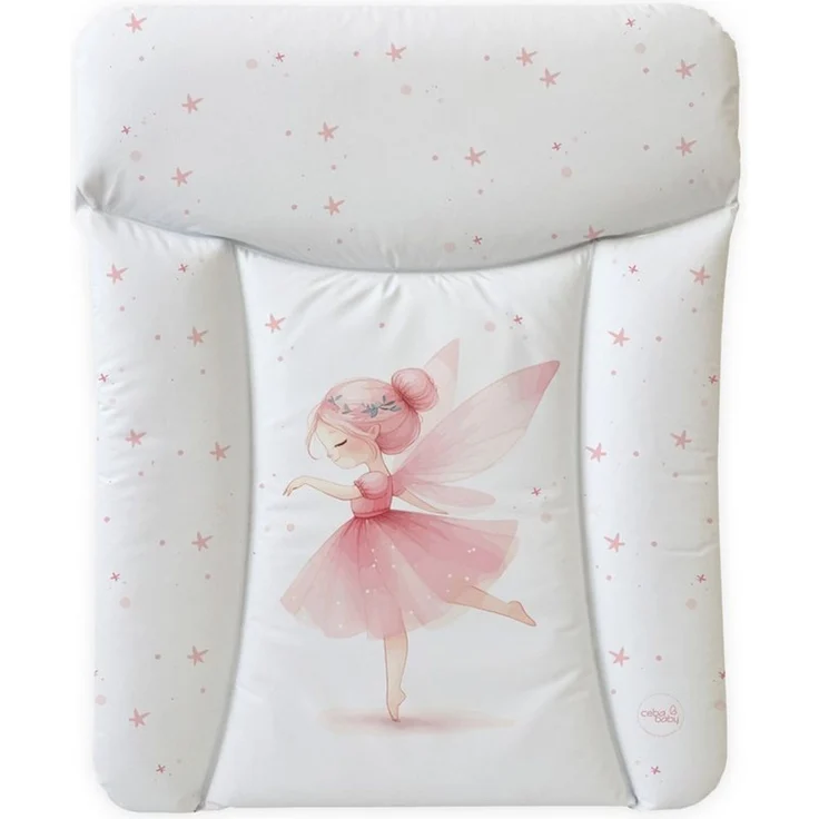 Ceba Baby® weiche Wickelauflage 50x70 cm - Doppelseitige Baby Wickelunterlage - Wickeltischauflage für Junge und Mädchen - Wasserdicht, abwaschbar - OEKO-TEX - Made in EU - Rosa Fee – Bild 1
