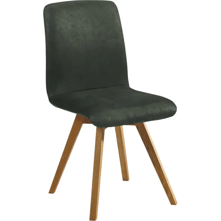 Esszimmerstuhl 2er-Set Delfi 5 Wildeiche Massiv/Microfaser Khaki