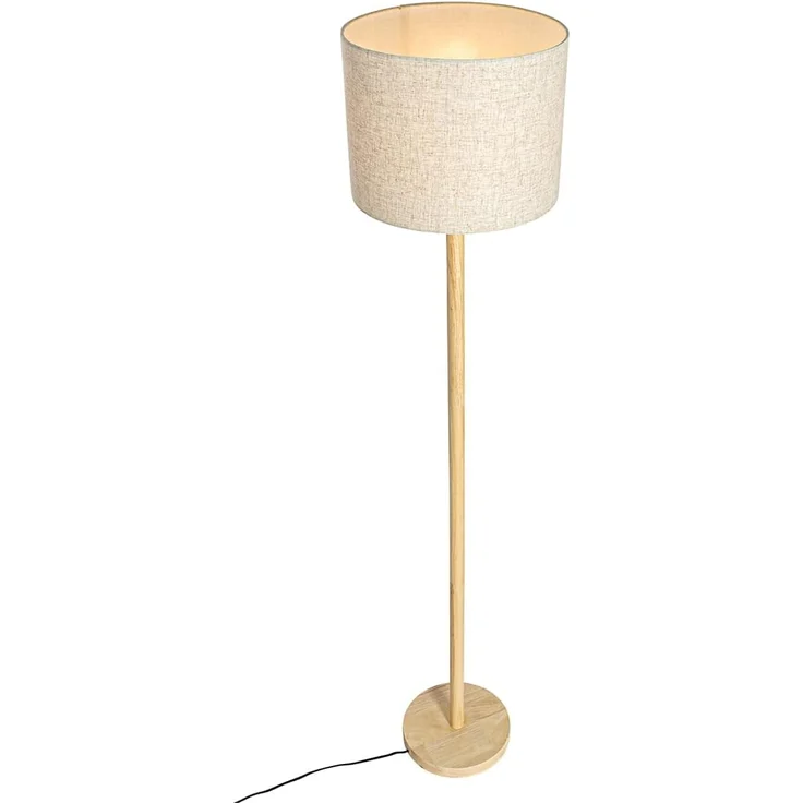 Qazqa Stehlampe Mels, ohne Leuchtmittel, E27, Naturel, Landhaus, Holz, 1-flammig – Bild 9