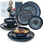 Sänger Tafelservice Tokio, 12-teilig, Dunkelblau, Keramik, kratzfest, mit individueller Maserung