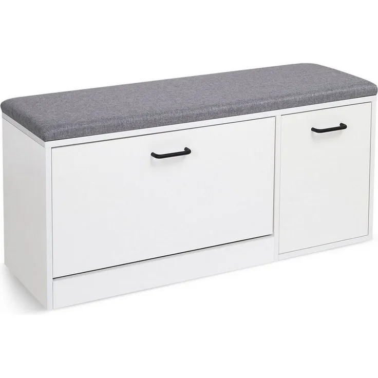 Mondeer Schuhbank Schuhhocker, Schuhregal mit Sitzfläche, L100 x B30 x H46,5 cm