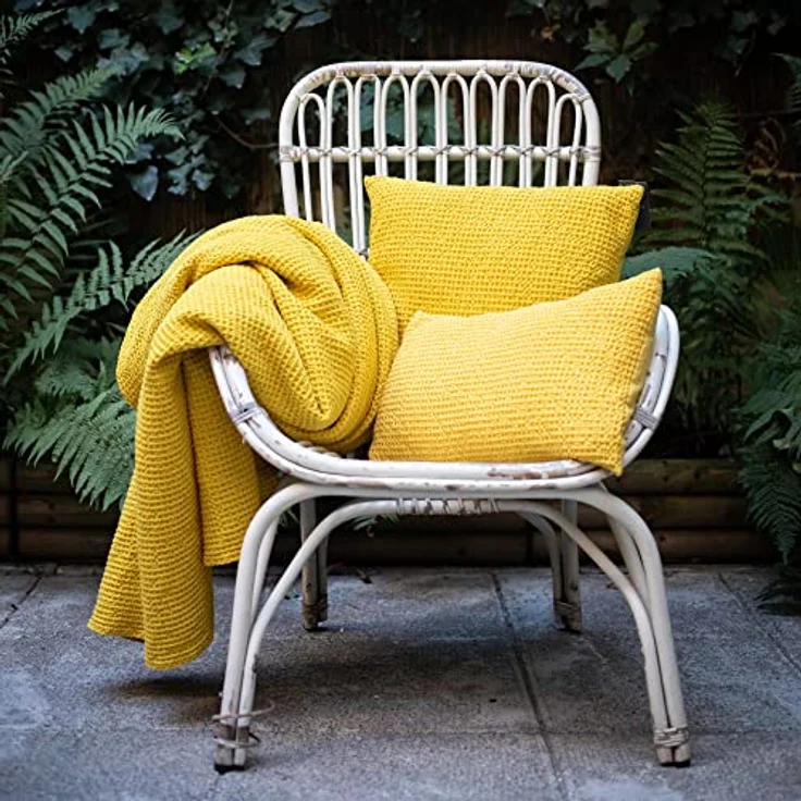 VIVARAISE Dekokissen Maia, 45 x 45 cm aus 100% Baumwolle mit Wabenwebung, ideal für kombinierbare Wohnaccessoires – Bild 2