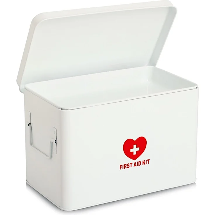ZELLER 19245 Medizinbox FIRST AID KIT Metall weiß - 32 x 19 x 20 cm / Arzneimittelaufbewahrung – Bild 2