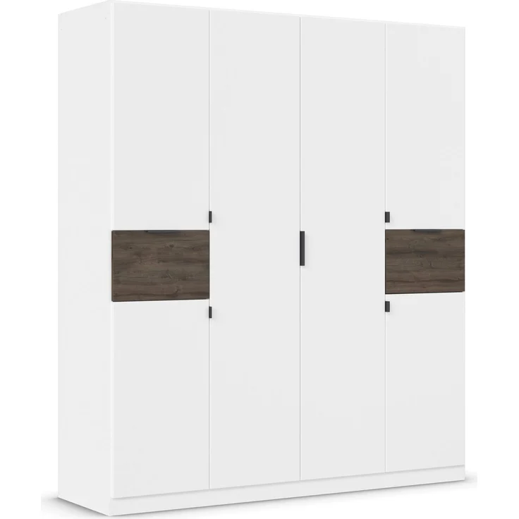 rauch Kleiderschrank, Drehtürenschrank TICAO, 6-türig, 2 Schubkästen, inkl. Türdämpferset, Alpinweiß/Atlantik Oak dunkel, 181 x 210 x 54 cm – Bild 3
