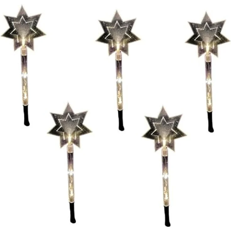 FHS LED-Lichterkette 35077 LED Leuchtstäbe 5er warmweiß Stern – Bild 1