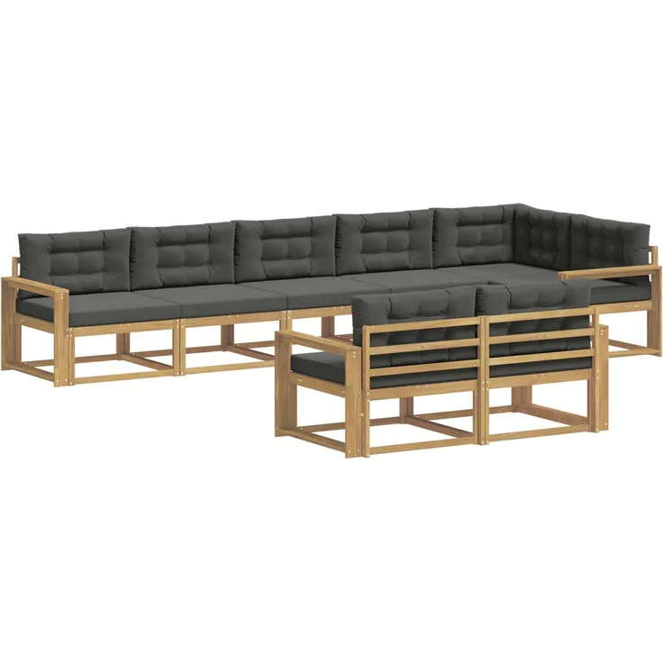 vidaXL Outdoor-Sofagarnitur 6 stk. 8-Sitzer Weiß und Anthrazit 3386626 – Bild 2
