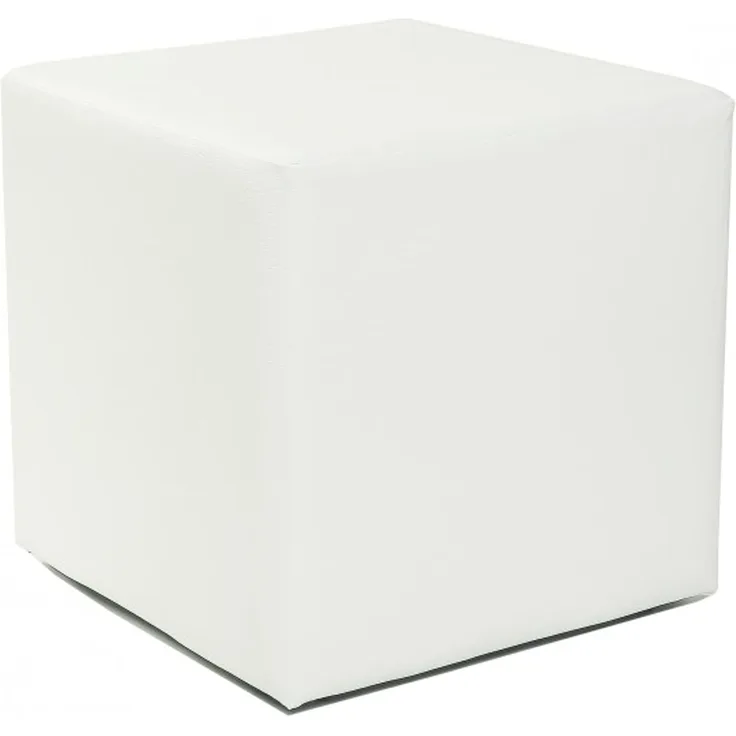 Design Sitzwürfel Kubus I Hocker Kunstleder modern 45 x 45 x 45 cm in weiß