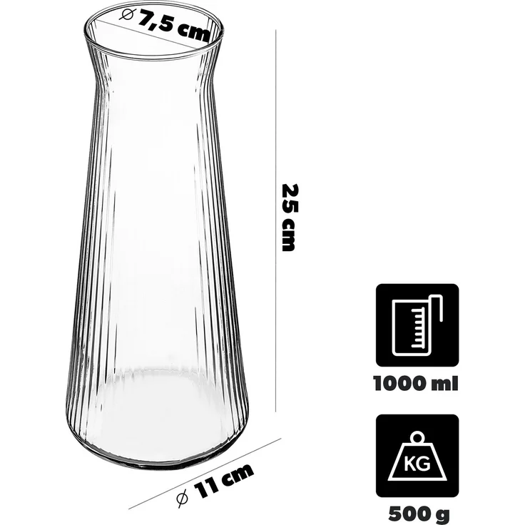 KADAX Glaskaraffe, Wasserkaraffe aus Glas, Spülmaschinenfeste Getränkekaraffe – Bild 2